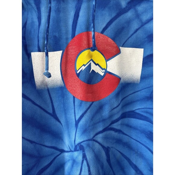 Colorado State Flag Tye Dye Co. The Centennial State Mountains Unisex Hoodie XL - Picture 5 of 5